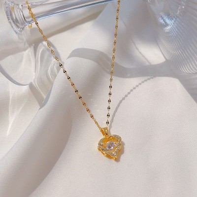 NL0046 Gold Golden Heartbeat Harmony Necklace NL0046 Gold Golden Heartbeat Harmony Necklace