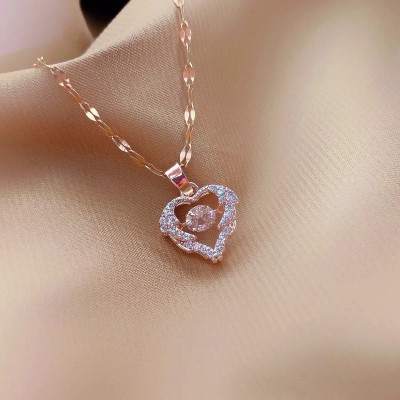 NL0046 Rose Gold Golden Heartbeat Harmony Necklace NL0046 Rose Gold Golden Heartbeat Harmony Necklace