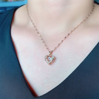 NL0046 Rose Gold Golden Heartbeat Harmony Necklace NL0046 Rose Gold Golden Heartbeat Harmony Necklace