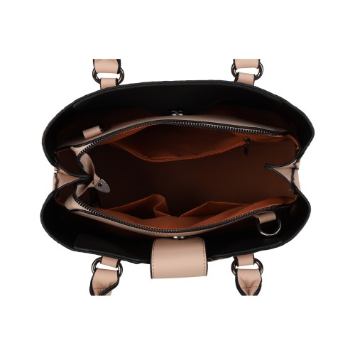 CT44945 APRICOT Urban Chic PU Leather Diamond Pattern Three-Piece Bag Set