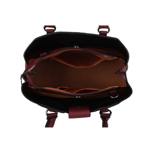CT44945 RED Urban Chic PU Leather Diamond Pattern Three-Piece Bag Set