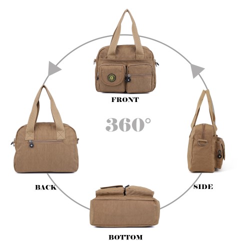 VK5250 Khaki - Women Large Solid Crossbody Bags