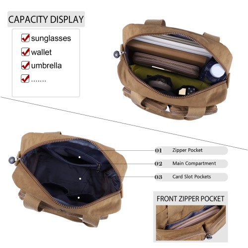 VK5250 Khaki - Women Large Solid Crossbody Bags