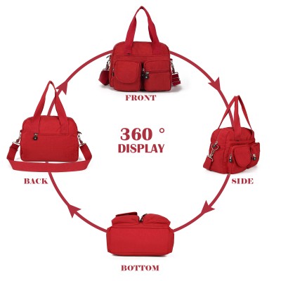 VK5250-RED - Women Large Solid Crossbody Bags