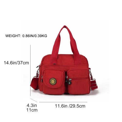 VK5250-RED - Women Large Solid Crossbody Bags