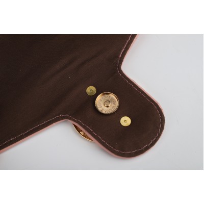 VK5611-PINK - Pure color Handbag With Flap and V-shaped Studs Design