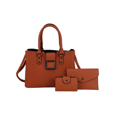 CT44945 ERYELLOW Urban Chic PU Leather Diamond Pattern Three-Piece Bag Set