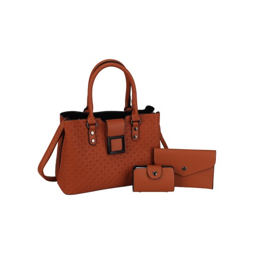 CT44945 ERYELLOW Urban Chic PU Leather Diamond Pattern Three-Piece Bag Set