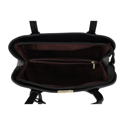 CT44933 BLACK Stylish PU Leather Shoulder Bag for Daily Commute