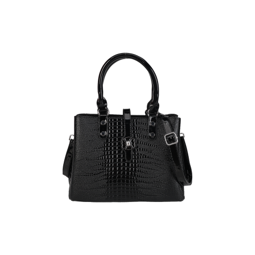 CT44930 Black Vintage-style Medium-sized PU Leather Bag