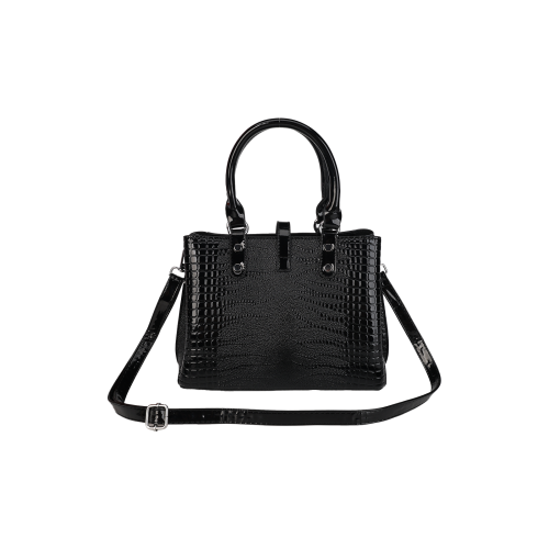 CT44930 Black Vintage-style Medium-sized PU Leather Bag