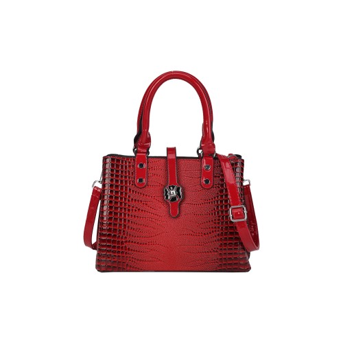 CT44930 RED Vintage-style Medium-sized PU Leather Bag