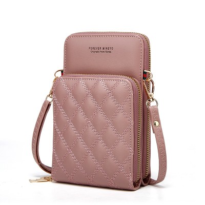 LB02834-PURPLE Women's Embroidered PU Leather Vertical Wallet