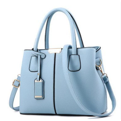 CT44936 BLUE Chic PU Leather Handbag with Lychee Pattern CT44936 BLUE Chic PU Leather Handbag with Lychee Pattern