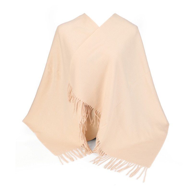 SF3803 Beige Solid Color Warm Cashmere Scarf