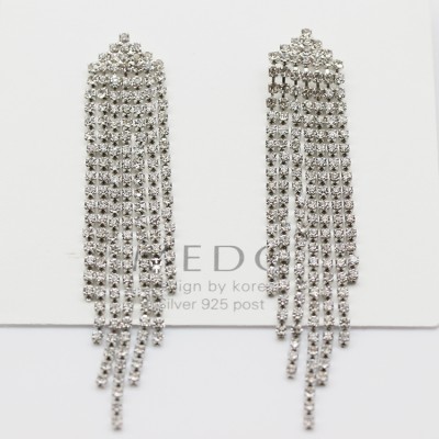 ER0005 Silver with Triangle heads Tassel Geometric Earrings - Sweet Elegance in Various Styles ER0005 Silver with Triangle heads Tassel Geometric Earrings - Sweet Elegance in Various Styles