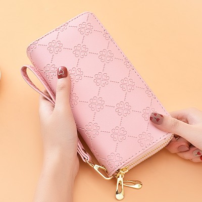 LB02851-PINK Sunflower Double-Zip Wallet LB02851-PINK Sunflower Double-Zip Wallet