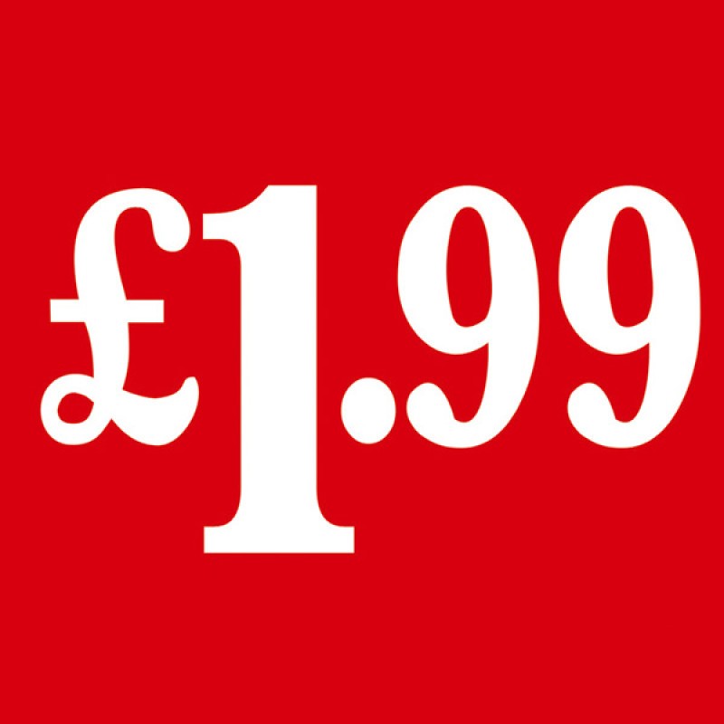 PS1 Red -  £1.99 Cardboard Shop Sign