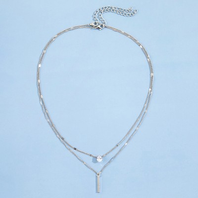 NL0035 SILVER Alloy Heart Pendant Necklace NL0035 SILVER Alloy Heart Pendant Necklace