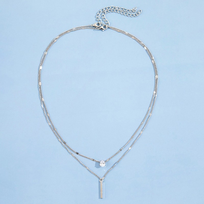 NL0035 SILVER Alloy Heart Pendant Necklace NL0035 SILVER Alloy Heart Pendant Necklace