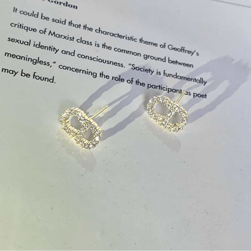 ER0007 Gold-A Gilded Elegance: Letter Charm Earrings