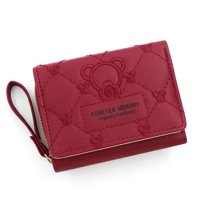 LB02846-RED Women's Triple Fold PU Leather Wallet LB02846-RED Women's Triple Fold PU Leather Wallet