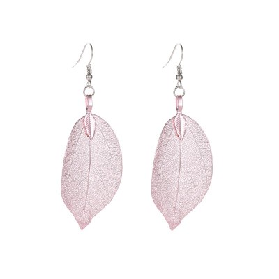 ER0003 pink Leaf-inspired Alloy Earrings - Nature's Elegance in Diverse Colors ER0003 pink Leaf-inspired Alloy Earrings - Nature's Elegance in Diverse Colors