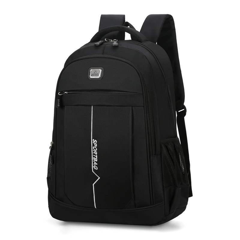 CT44924 Black Stylish Striped Canvas Backpack