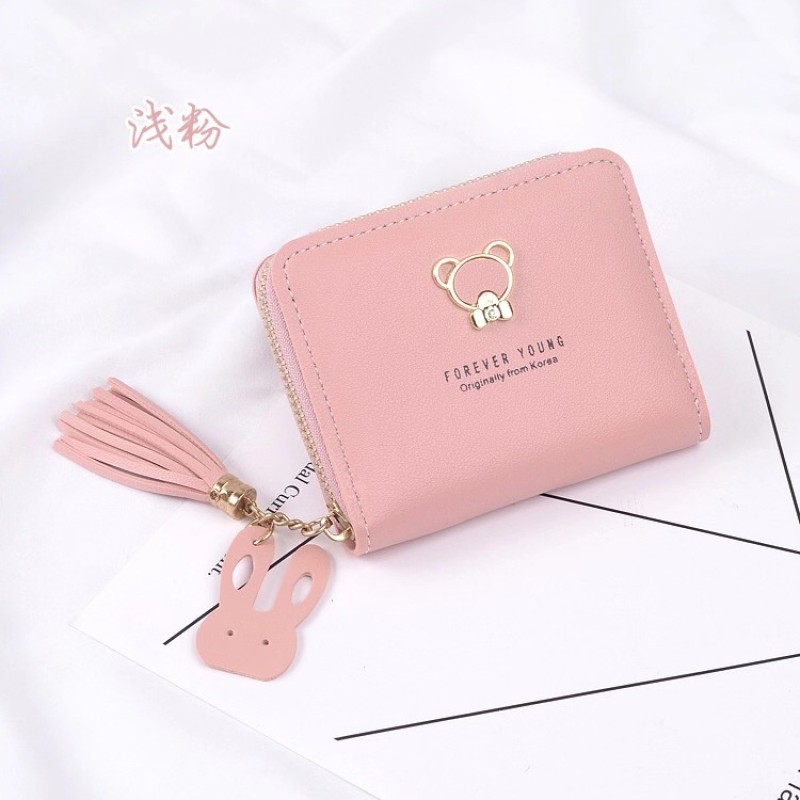 LB02832-LIPINK Urban Minimalist Double Fold PU Leather Wallet