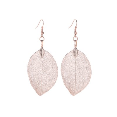 ER0003 Rose gold Leaf-inspired Alloy Earrings - Nature's Elegance in Diverse Colors ER0003 Rose gold Leaf-inspired Alloy Earrings - Nature's Elegance in Diverse Colors