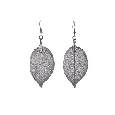 ER0003 Black Leaf-inspired Alloy Earrings - Nature's Elegance in Diverse Colors ER0003 Black Leaf-inspired Alloy Earrings - Nature's Elegance in Diverse Colors