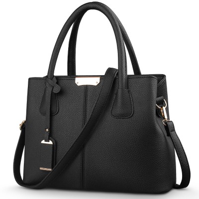 CT44936 Black Chic PU Leather Handbag with Lychee Pattern CT44936 Black Chic PU Leather Handbag with Lychee Pattern