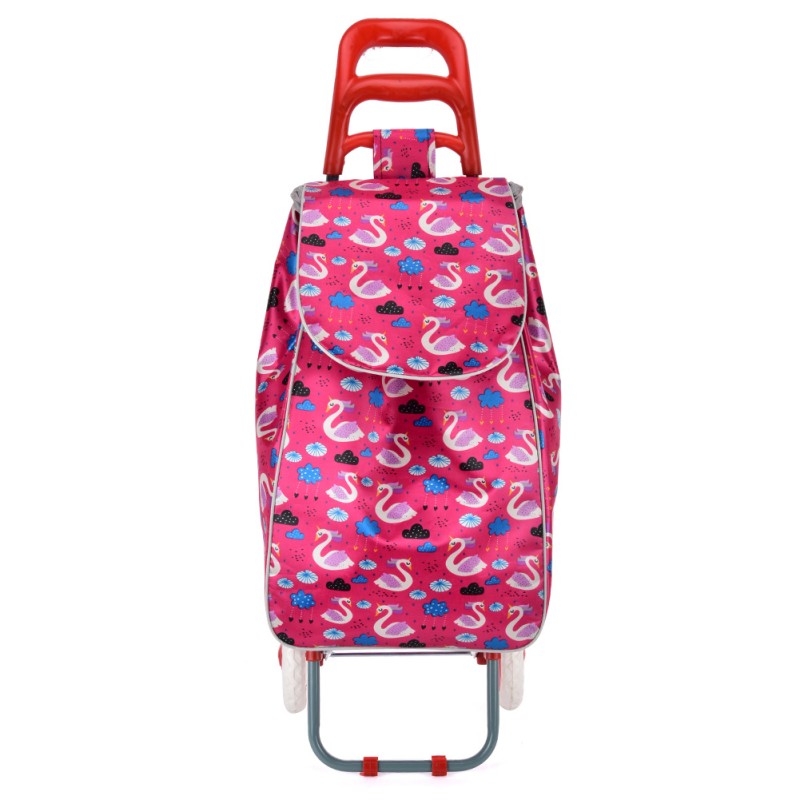 HGRQ335-FUSHIA - Cartoon Cloud And Animal Print Trolley Bag