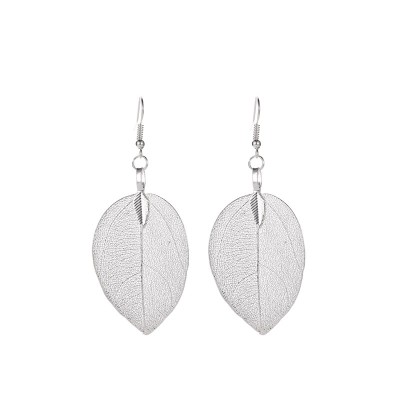 ER0003 silver Leaf-inspired Alloy Earrings - Nature's Elegance in Diverse Colors ER0003 silver Leaf-inspired Alloy Earrings - Nature's Elegance in Diverse Colors