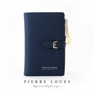LB02843-BLUE Compact Double-Fold PU Leather Wallet LB02843-BLUE Compact Double-Fold PU Leather Wallet