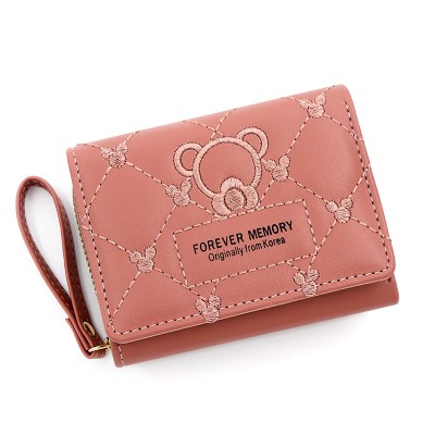 LB02846-PINK Women's Triple Fold PU Leather Wallet LB02846-PINK Women's Triple Fold PU Leather Wallet