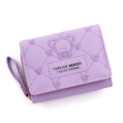 LB02846-PURPLE Women's Triple Fold PU Leather Wallet LB02846-PURPLE Women's Triple Fold PU Leather Wallet