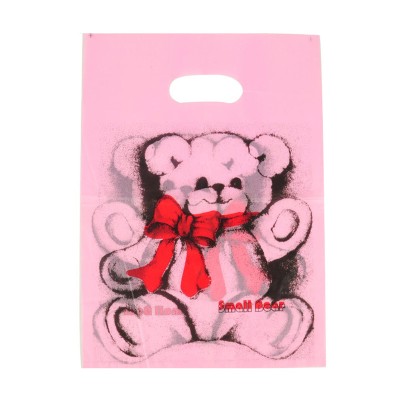 HGRQ241-1 B - Fushia Bear 25*35cm Carrier Bag*100pcs