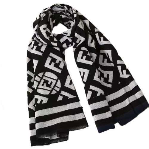 SF1703 WHITE-Women Fashion Winter Scarf