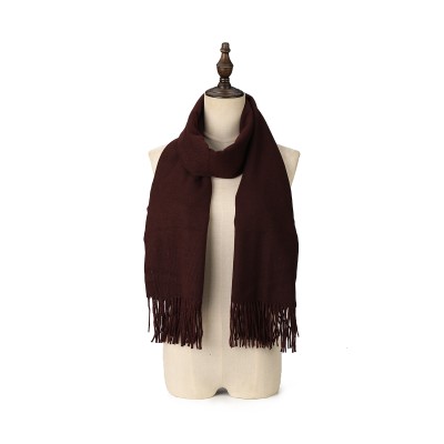 SF1609-COFFEE Solid Color Warm Cashmere Scarf SF1609-COFFEE Solid Color Warm Cashmere Scarf