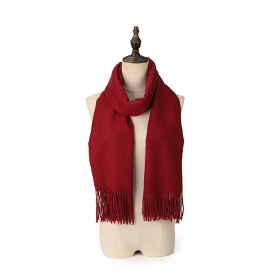 SF1609-BURGUNDY Solid Color Warm Cashmere Scarf SF1609-BURGUNDY Solid Color Warm Cashmere Scarf