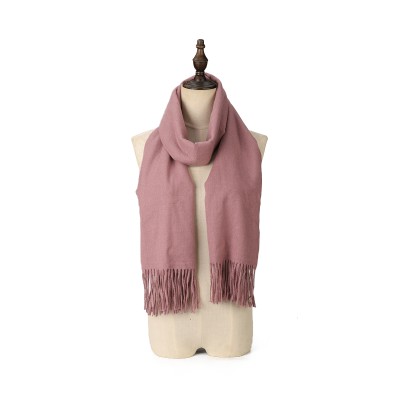 SF1609-ROSE Solid Color Warm Cashmere Scarf SF1609-ROSE Solid Color Warm Cashmere Scarf