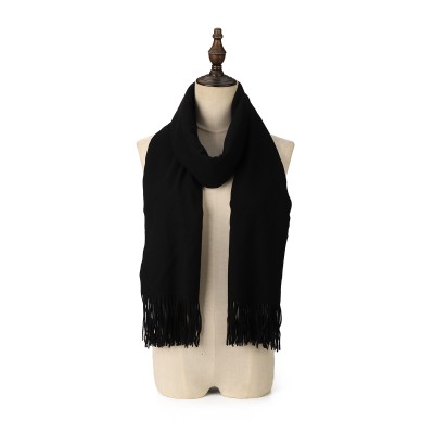 SF1609-BLACK Solid Color Warm Cashmere Scarf SF1609-BLACK Solid Color Warm Cashmere Scarf