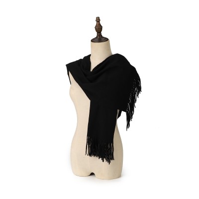 SF1609-BLACK Solid Color Warm Cashmere Scarf SF1609-BLACK Solid Color Warm Cashmere Scarf