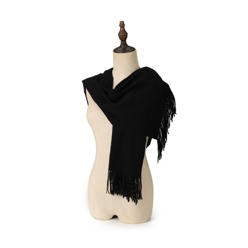 SF1609-BLACK Solid Color Warm Cashmere Scarf SF1609-BLACK Solid Color Warm Cashmere Scarf
