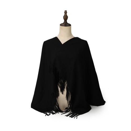 SF1609-BLACK Solid Color Warm Cashmere Scarf SF1609-BLACK Solid Color Warm Cashmere Scarf