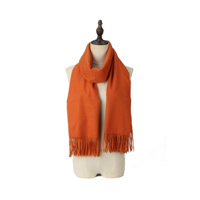 SF1609-ORANGE Solid Color Warm Cashmere Scarf SF1609-ORANGE Solid Color Warm Cashmere Scarf