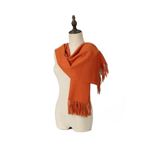 SF1609-ORANGE Solid Color Warm Cashmere Scarf SF1609-ORANGE Solid Color Warm Cashmere Scarf