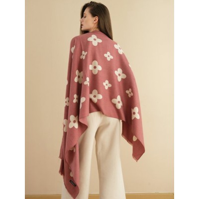 SF1214-2-RED Floral Pattern Fashion Cashmere Scarf