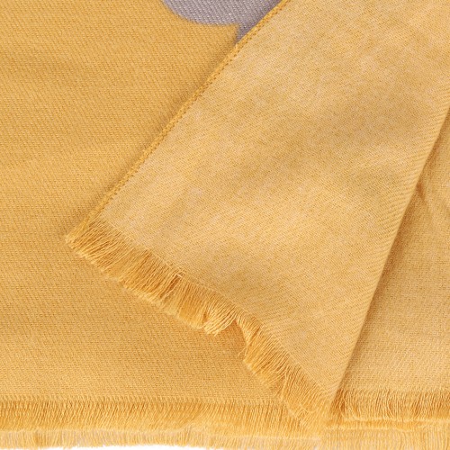 SF1214-2-YELLOW Floral Pattern Fashion Cashmere Scarf